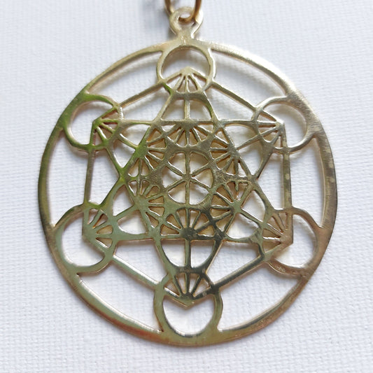 Cubo di Metatron Geometria Sacra Ciondolo in Ottone