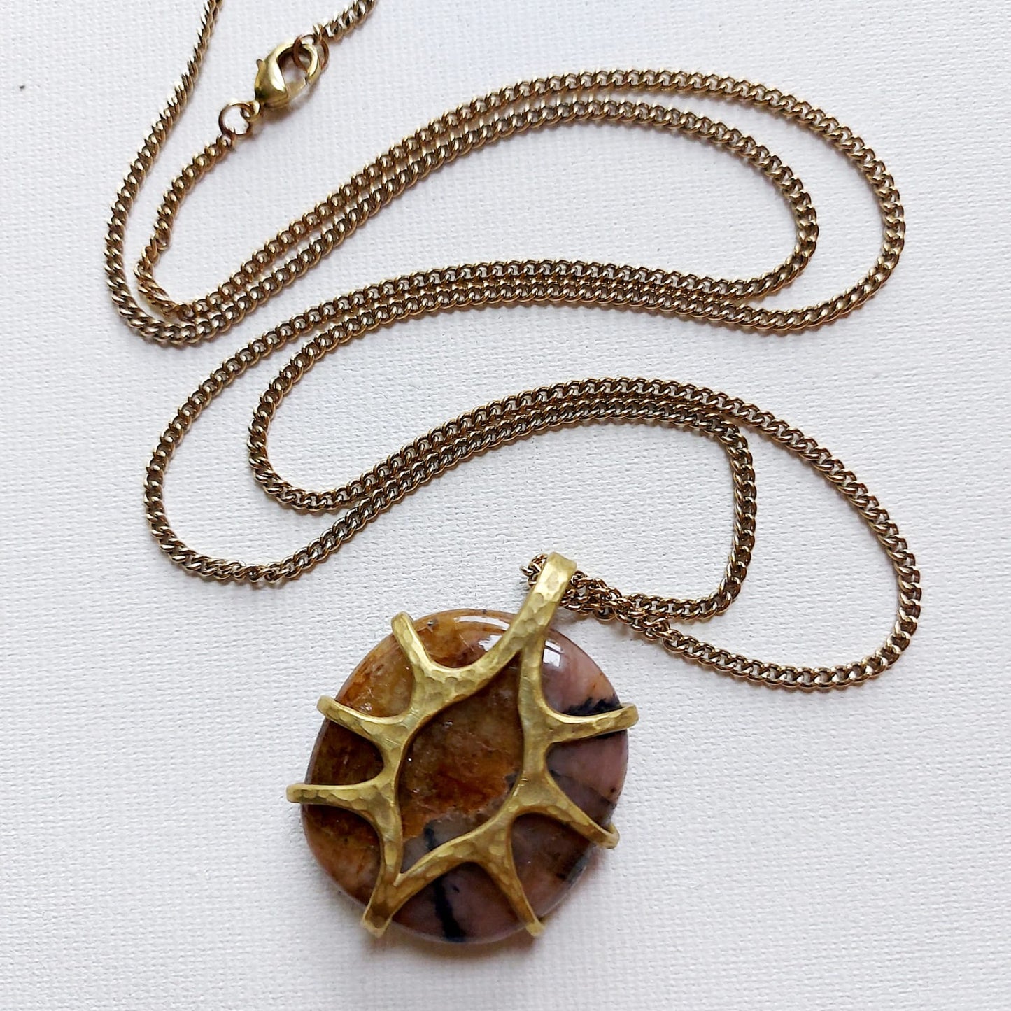 Chiastolite Ciondolo Grande in Ottone