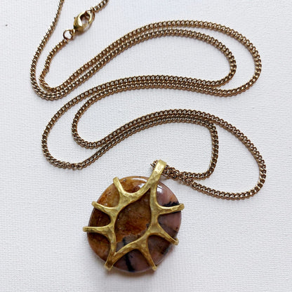 Chiastolite Ciondolo Grande in Ottone