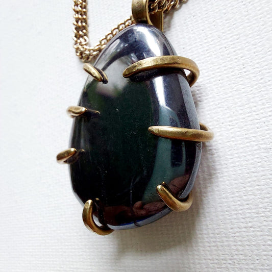 Ematite Ciondolo Grande in Ottone