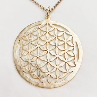 Il Fiore della Vita Geometria Sacra Ciondolo in Ottone