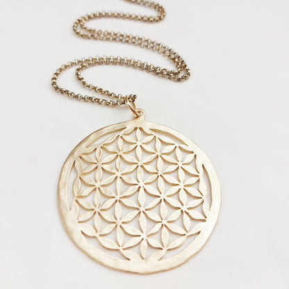 Il Fiore della Vita Geometria Sacra Ciondolo in Ottone