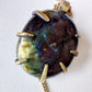 Labradorite Ciondolo Grande in Ottone