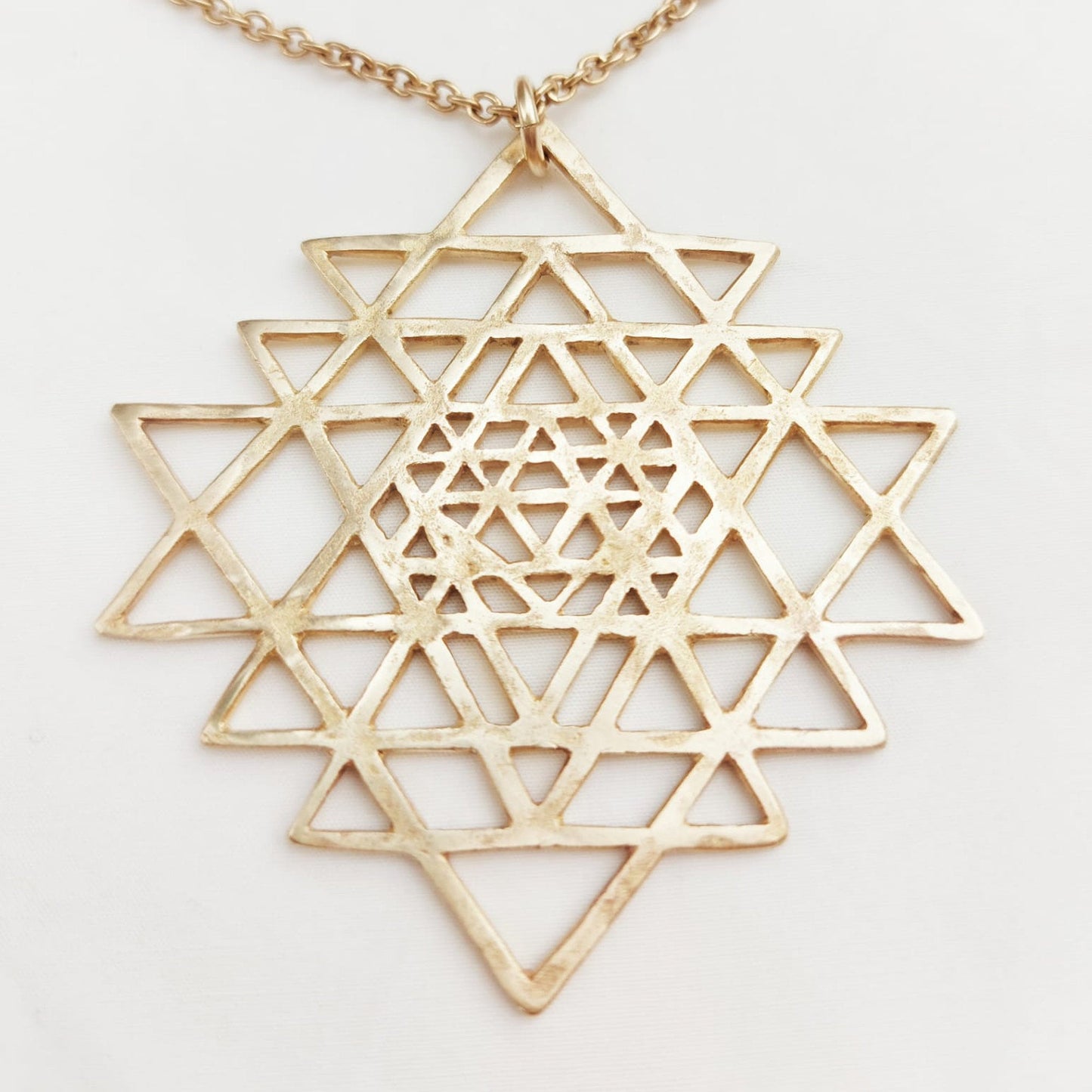 Sri Yantra Ciondolo in Ottone