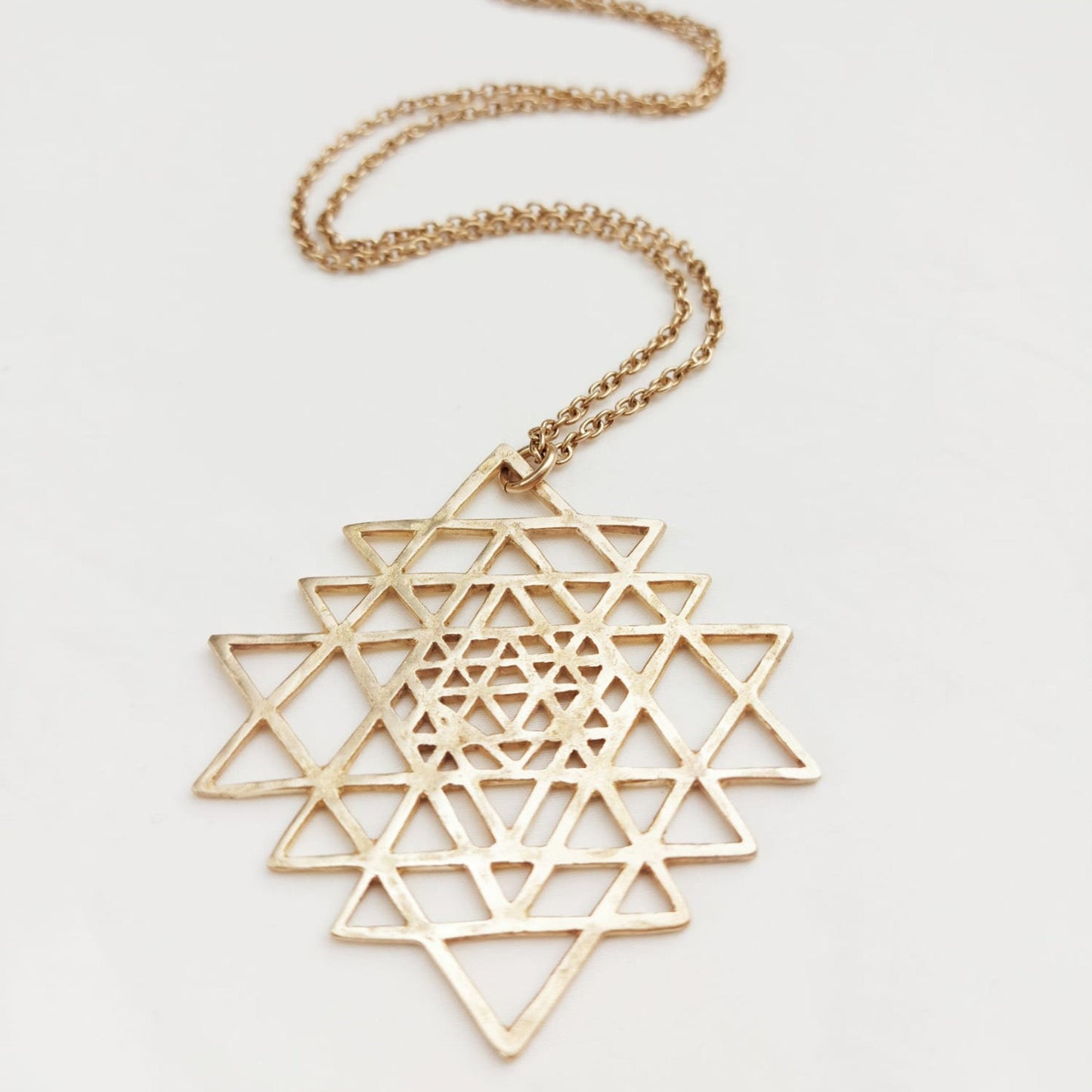 Sri Yantra Ciondolo in Ottone