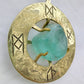 Talismano Runico Fluorite con Rune Legate Ciondolo in Ottone