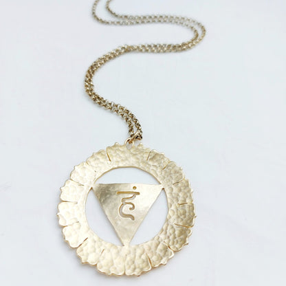 Vishuddha Quinto Chakra Ciondolo in Ottone