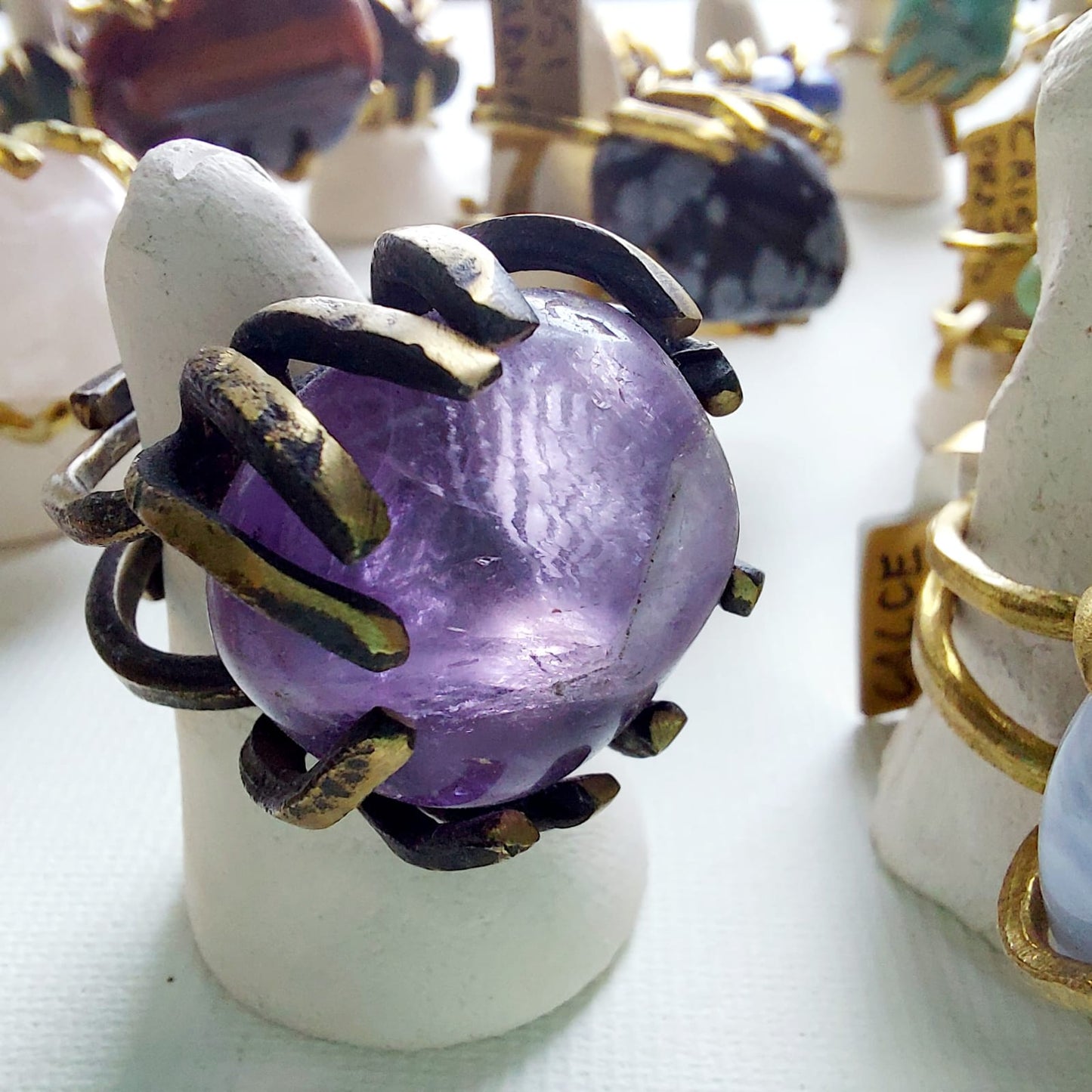 Ametista Anello delle Valkyrie in Ottone