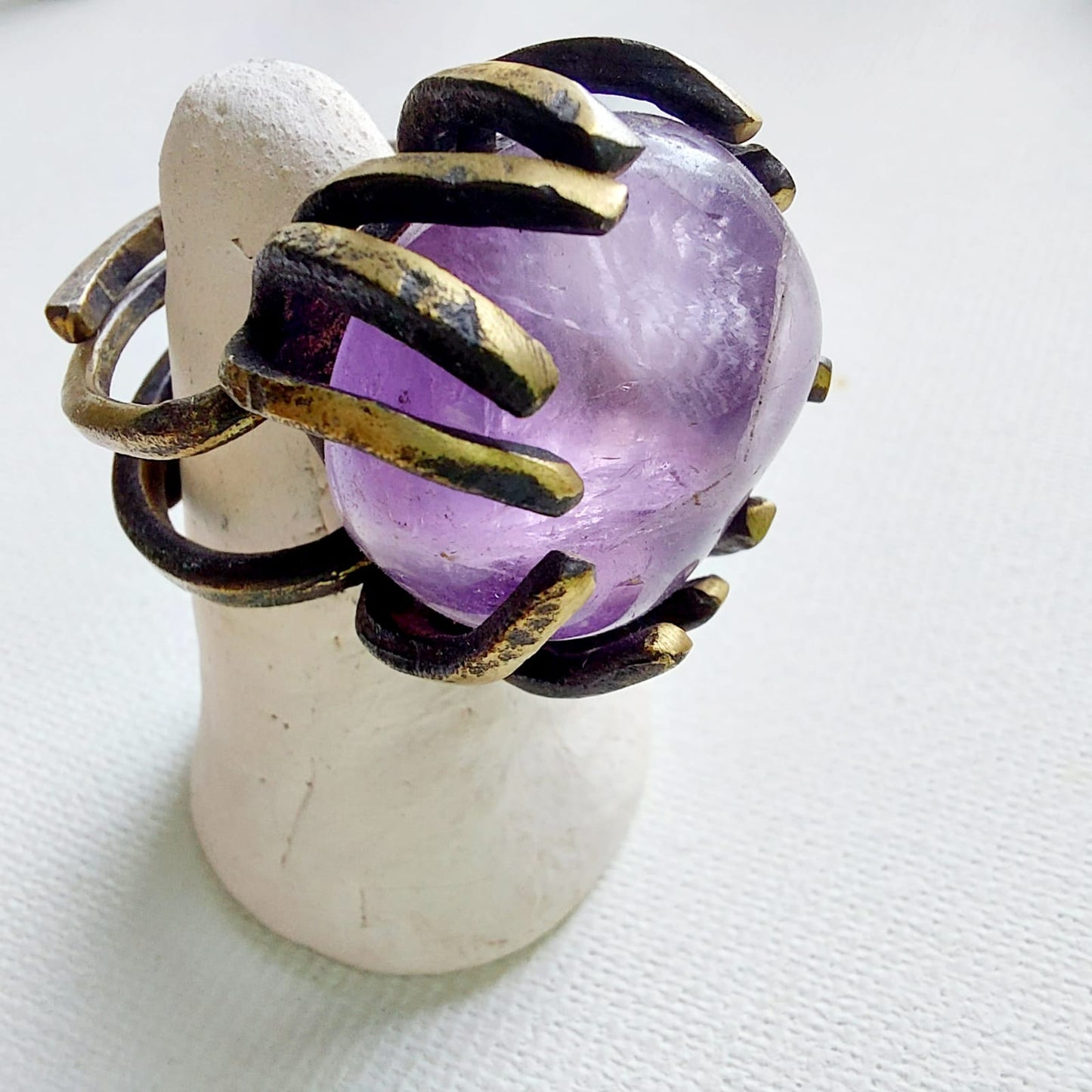 Ametista Anello delle Valkyrie in Ottone