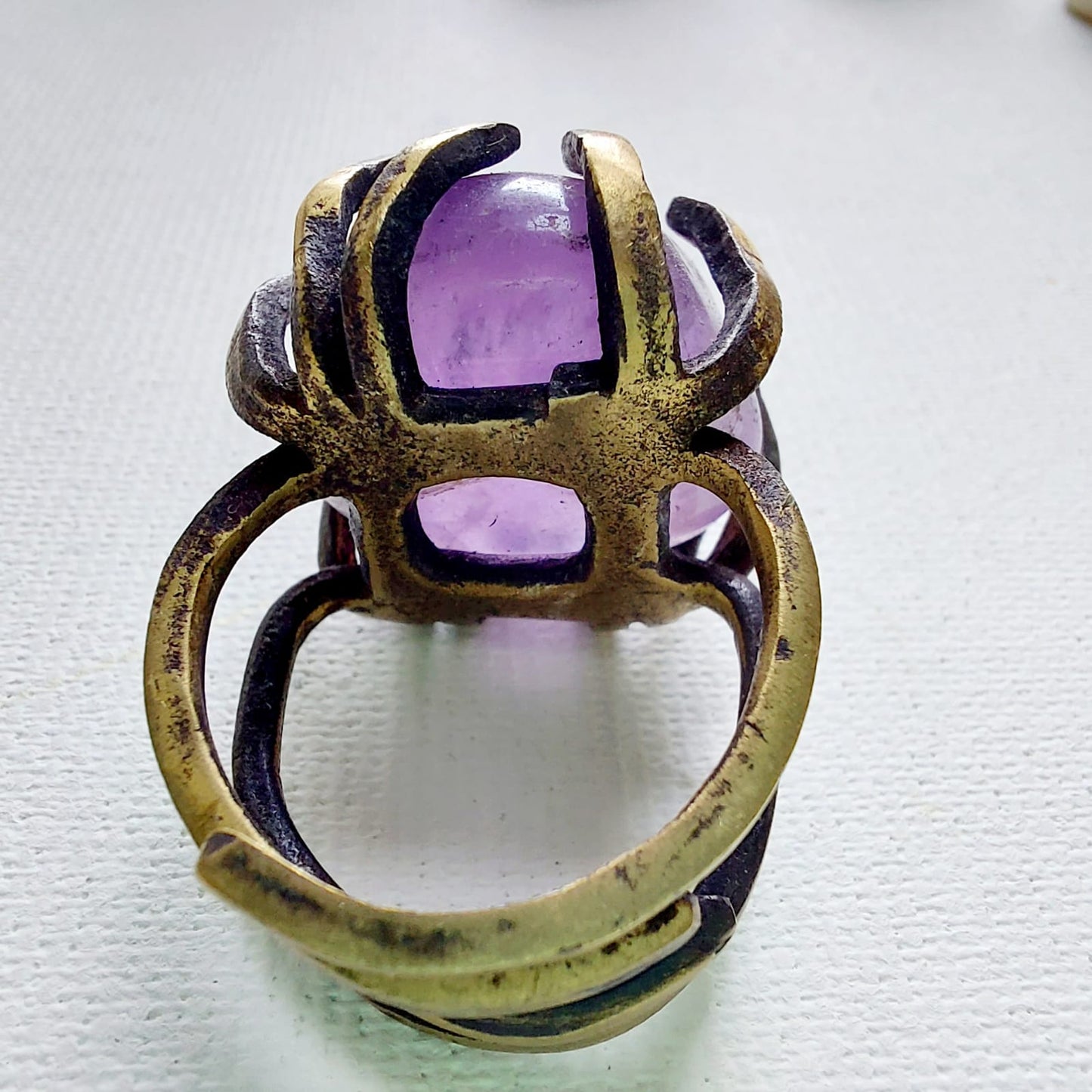 Ametista Anello delle Valkyrie in Ottone