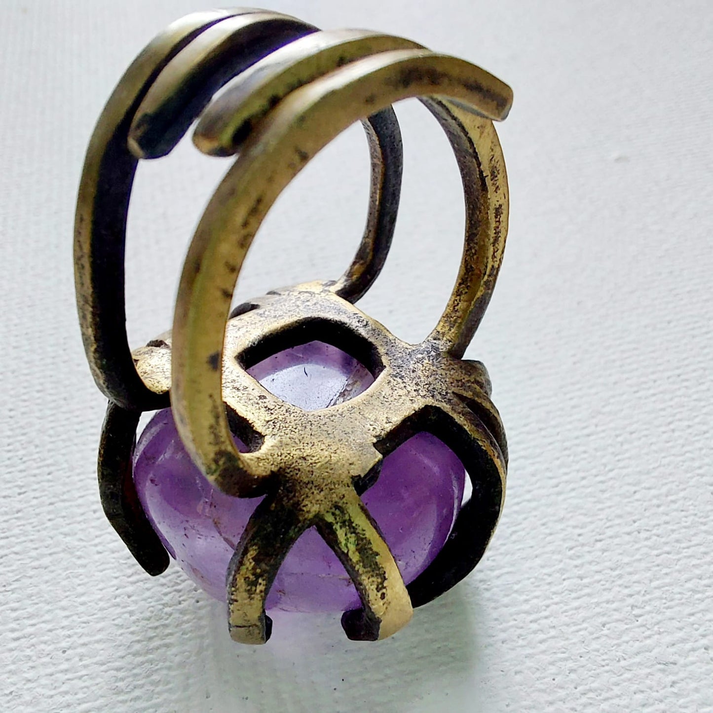 Ametista Anello delle Valkyrie in Ottone