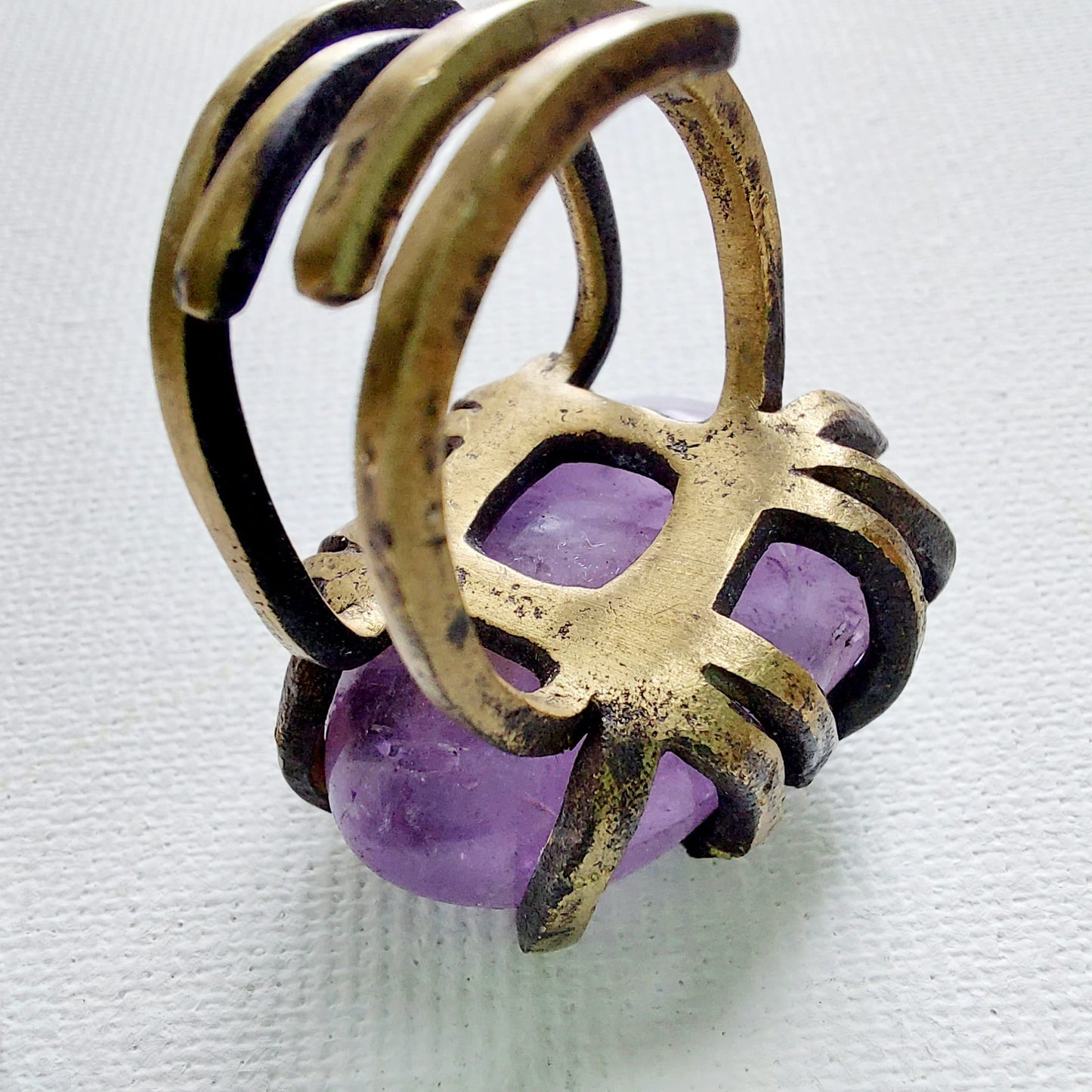Ametista Anello delle Valkyrie in Ottone