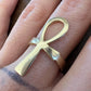 Ankh Chiave della Vita Egizia Anello in Ottone