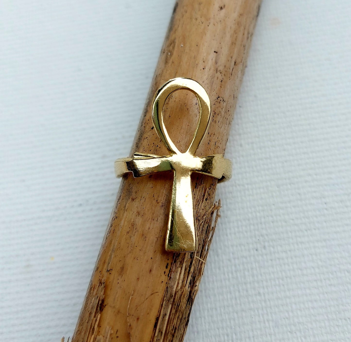 Ankh Chiave della Vita Egizia Anello in Ottone