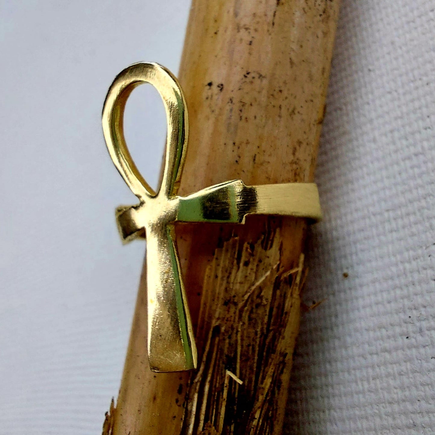 Ankh Chiave della Vita Egizia Anello in Ottone