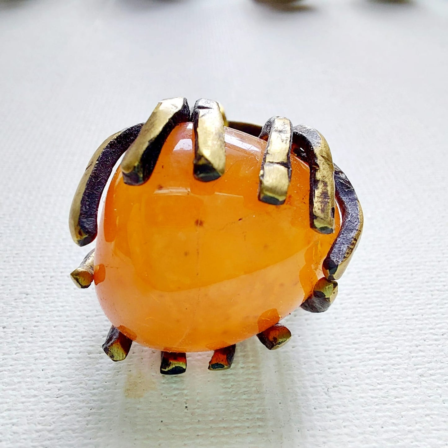 Corniola Anello delle Valkyrie in Ottone