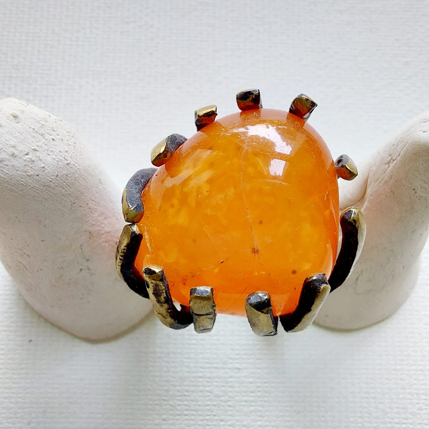 Corniola Anello delle Valkyrie in Ottone