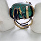 Crisocolla Anello delle Valkyrie in Ottone