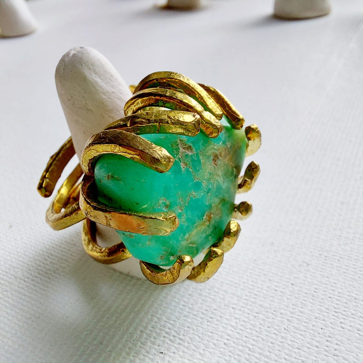Crisoprasio Anello delle Valkyrie in Ottone
