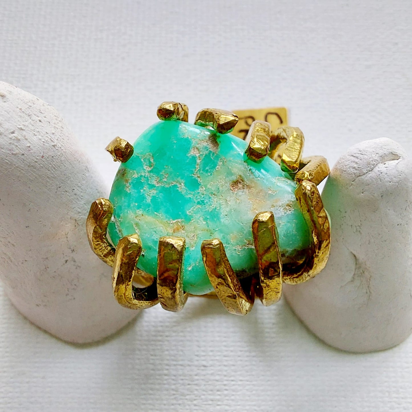 Crisoprasio Anello delle Valkyrie in Ottone