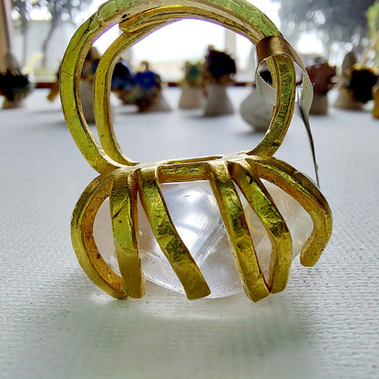 Cristallo di Rocca Anello delle Valkyrie in Ottone