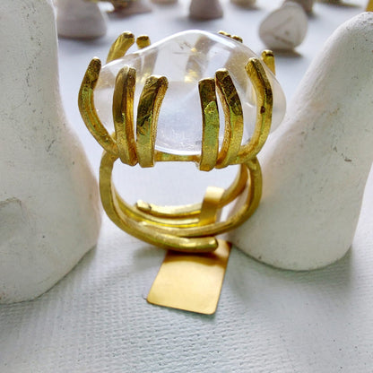 Cristallo di Rocca Anello delle Valkyrie in Ottone
