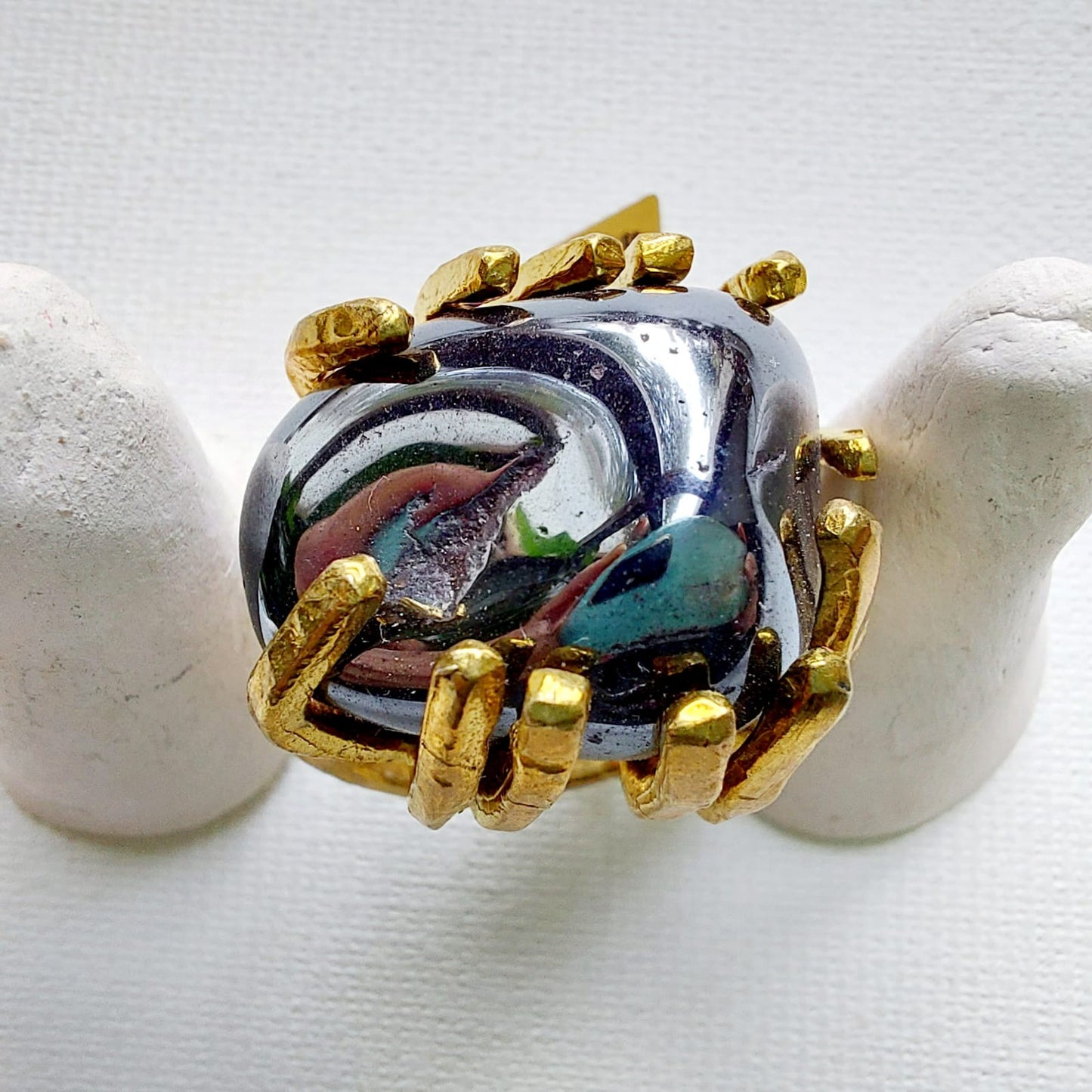 Ematite Anello delle Valkyrie in Ottone