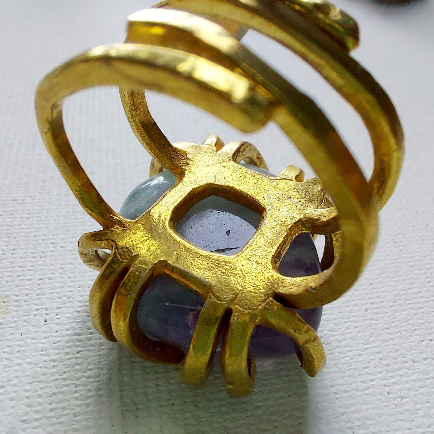 Fluorite Anello delle Valkyrie in Ottone