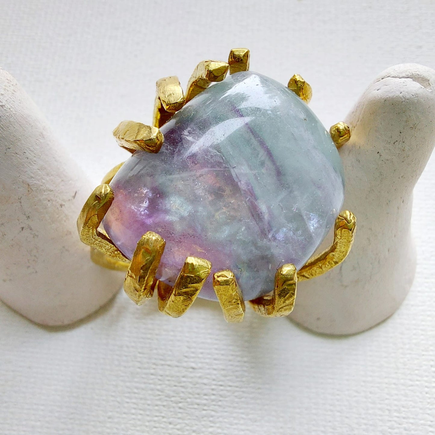 Fluorite Anello delle Valkyrie in Ottone