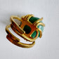 Giada Verde Anello delle Valkyrie in Ottone