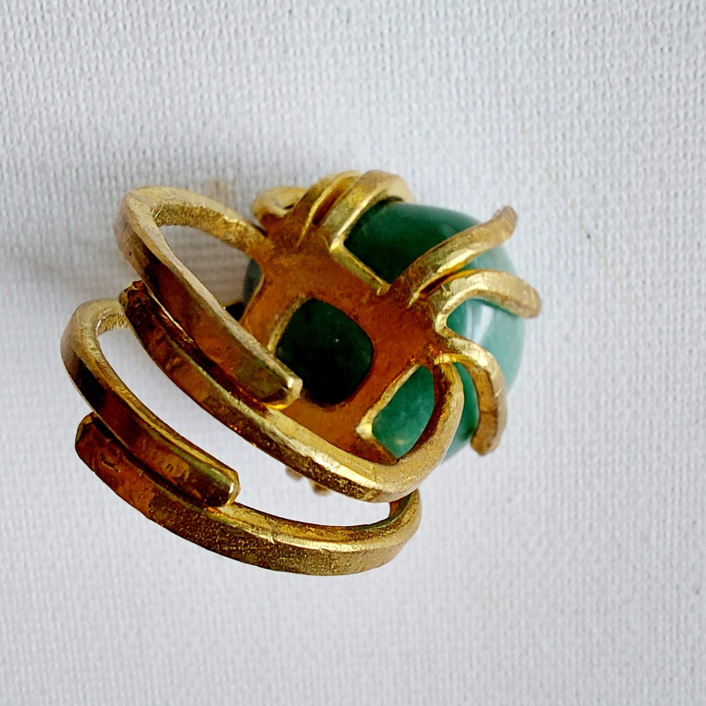 Giada Verde Anello delle Valkyrie in Ottone