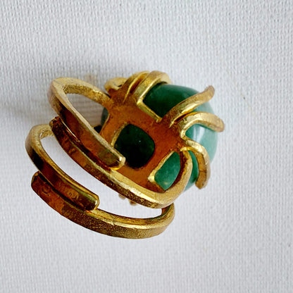 Giada Verde Anello delle Valkyrie in Ottone