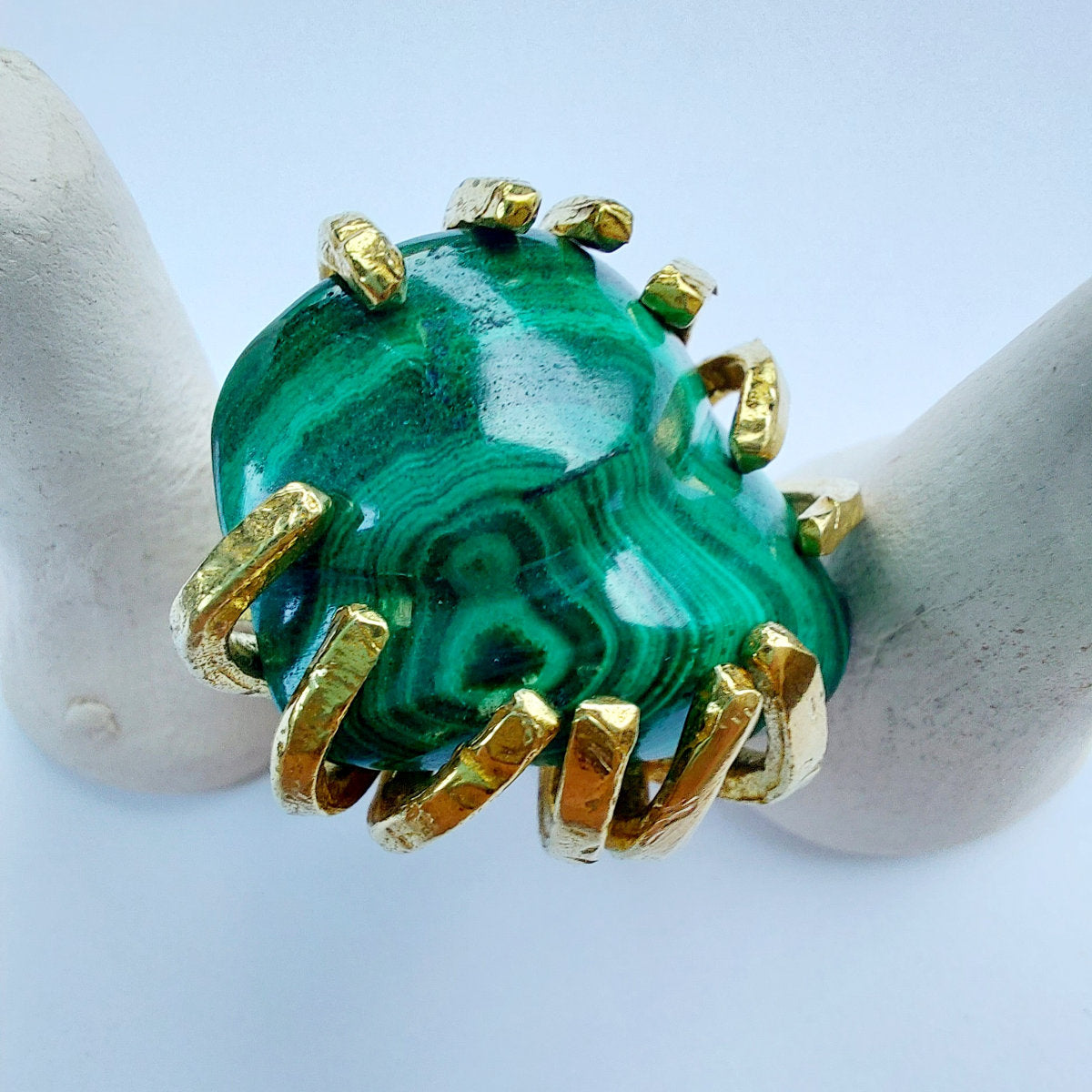 Malachite Anello delle Valkyrie in Ottone