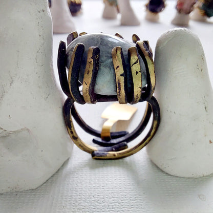 Occhio di Gatto Anello delle Valkyrie in Ottone