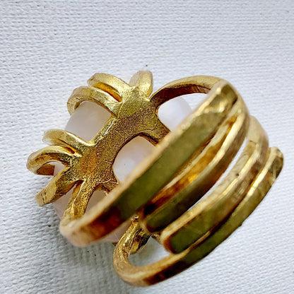 Pietra di Luna Anello delle Valkyrie in Ottone