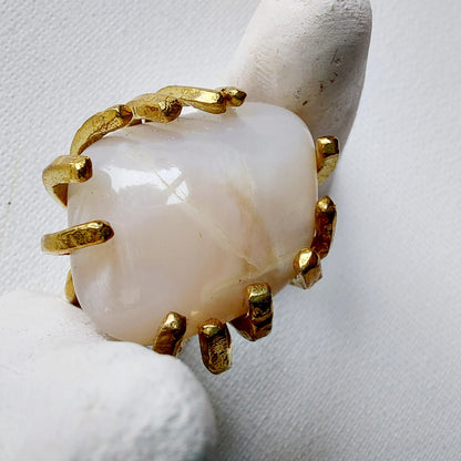 Pietra di Luna Anello delle Valkyrie in Ottone