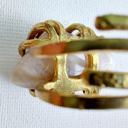 Pietra di Luna Anello delle Valkyrie in Ottone