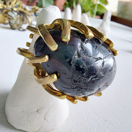 Tormalina Nera Anello delle Valkyrie in Ottone