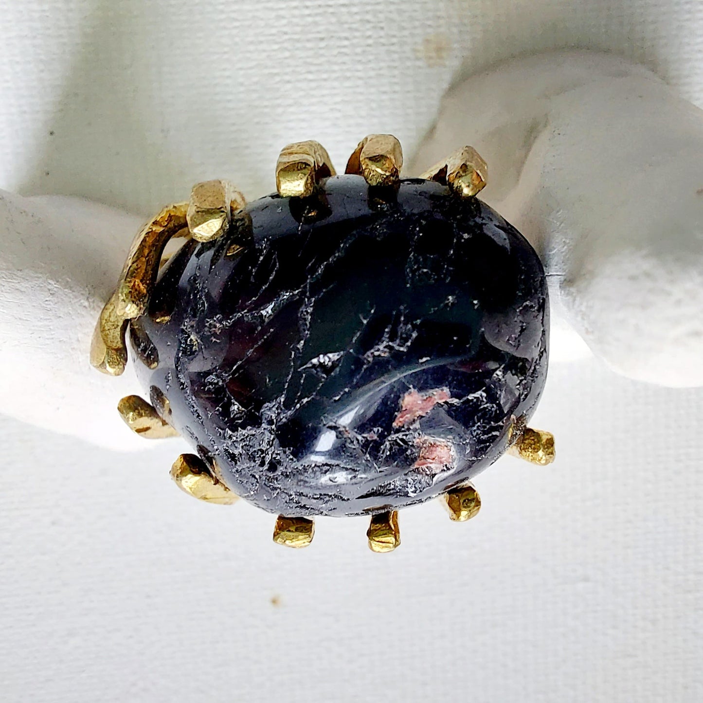 Tormalina Nera Anello delle Valkyrie in Ottone