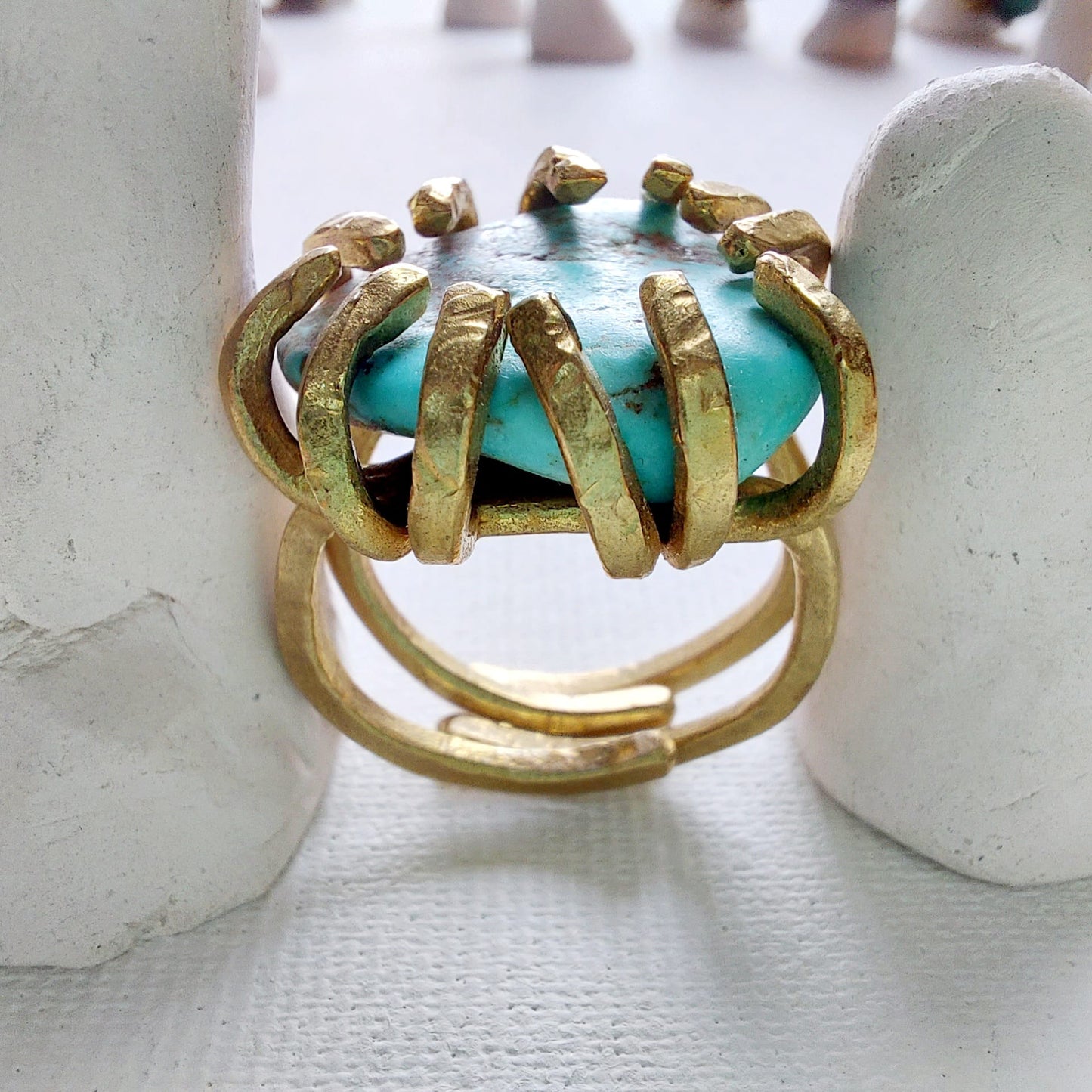 Turchese Anello delle Valkyrie in Ottone