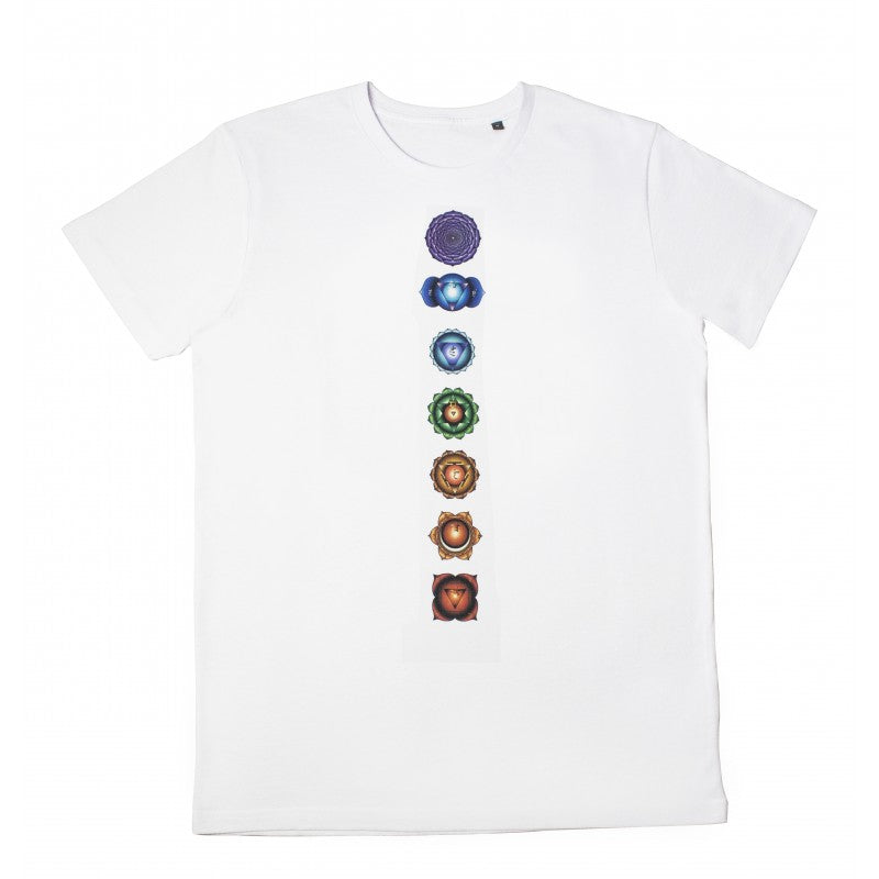 T-Shirt Unisex Sette Chakra Colorati in Cotone Biologico