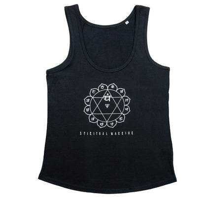 Canotta Donna Quarto Chakra Nera in Cotone Biologico